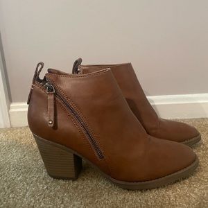 Brown Leather Booties